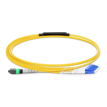 1m (3ft) MTP® Harness osztókábel, MTP®-8 UPC (Female) to 4 LC UPC Duplex, 8 Fibers, Single Mode (OS2), Plenum (OFNP), 0.35dB Max, Type B, Sárga