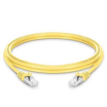 8ft (2.4m) Cat6a 26AWG Snagless Shielded (S/FTP) PVC CM Ethernet Network Patchkábel, sárga