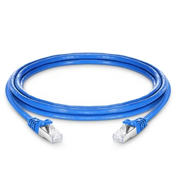 10ft (3m) Cat6a 26AWG Snagless Shielded (S/FTP) PVC CM Ethernet Network Patchkábel, kék