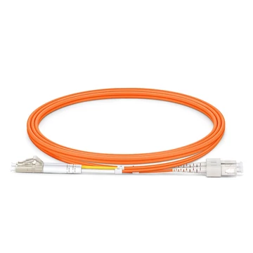 1m (3ft) Fiber Patchkábel, LC UPC to SC UPC, Duplex, 2 Fibers, Multimode (OM2), Riser (OFNR), 2.0mm, Tight-Buffered, narancs