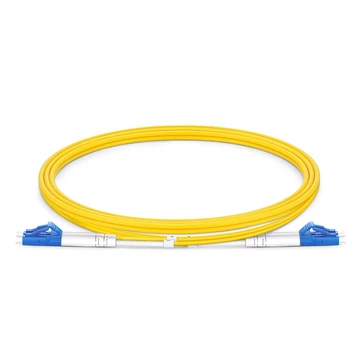 1m (3ft) Fiber Patchkábel, LC UPC to LC UPC, Duplex, 2 Fibers, Single mode (OS2), Riser (OFNR), 2.0mm, Tight-Buffered, sárga