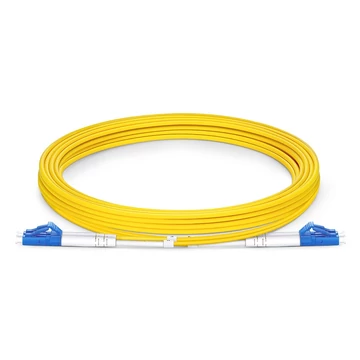 3m (10ft) Fiber Patchkábel, LC UPC to LC UPC, Duplex, 2 Fibers, Single mode (OS2), Riser (OFNR), 2.0mm, Tight-Buffered, sárga