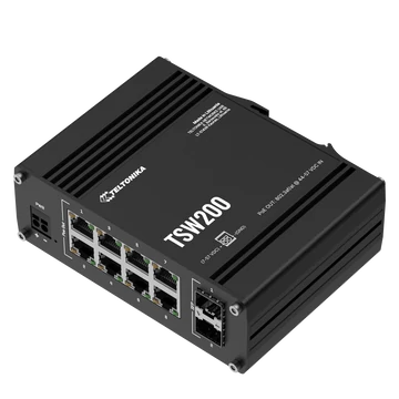 TELTONIKA TSW200 ipari PoE+ ethernet PSE switch