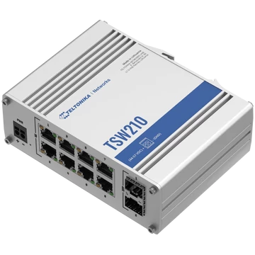 TELTONIKA TSW210 ipari ethernet switch SFP porttal