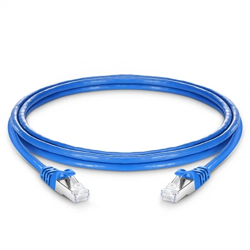 6ft (1.8m) Cat6a 26AWG Snagless Shielded (S/FTP) PVC CM Ethernet Network Patchkábel, kék