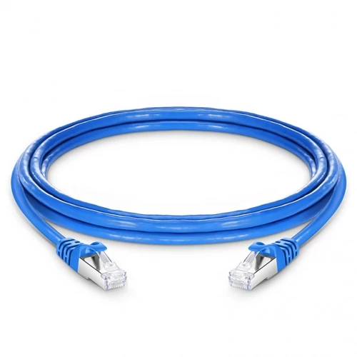 10ft (3m) Cat6a 26AWG Snagless Shielded (S/FTP) PVC CM Ethernet Network Patchkábel, kék