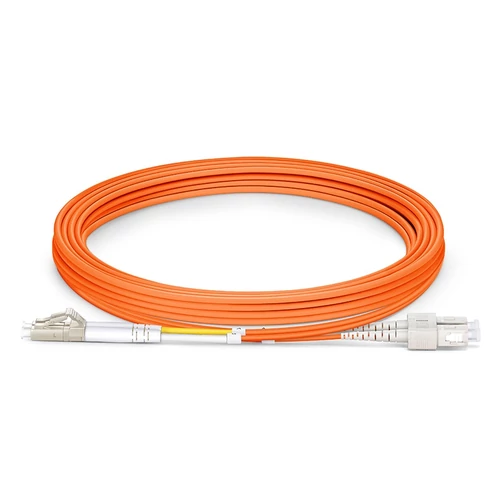 3m (10ft) Fiber Patchkábel, LC UPC to SC UPC, Duplex, 2 Fibers, Multimode (OM2), Riser (OFNR), 2.0mm, Tight-Buffered, narancs