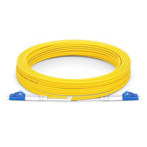 10m (33ft) Fiber Patchkábel, LC UPC to LC UPC, Duplex, 2 Fibers, Single mode (OS2), Riser (OFNR), 2.0mm, Tight-Buffered, sárga