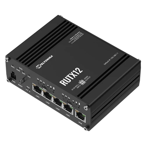 TELTONIKA RUTX12 ipari dual-LTE Cat6 dual-SIM multi-network router GPS-szel és Bluetooth LE kapcsolódással