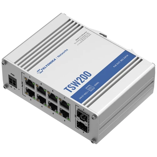 TELTONIKA TSW200 ipari PoE+ ethernet PSE switch